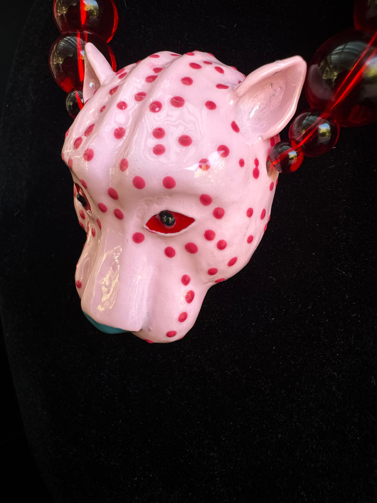 Pink Leopard Necklace