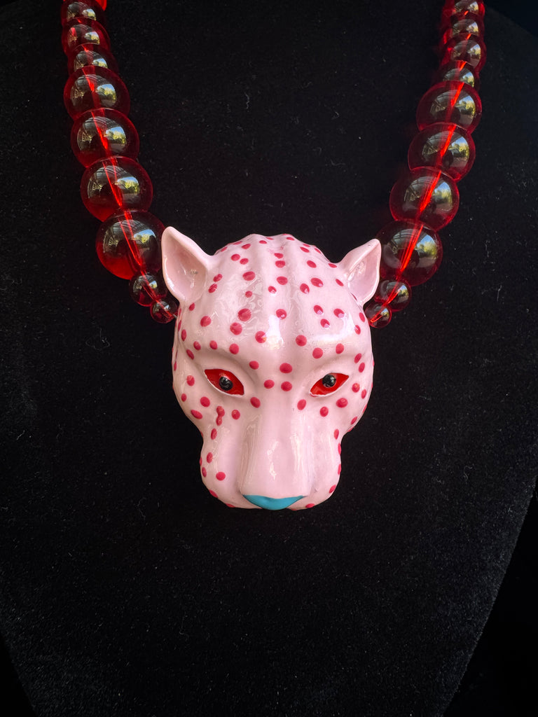 Pink Leopard Necklace