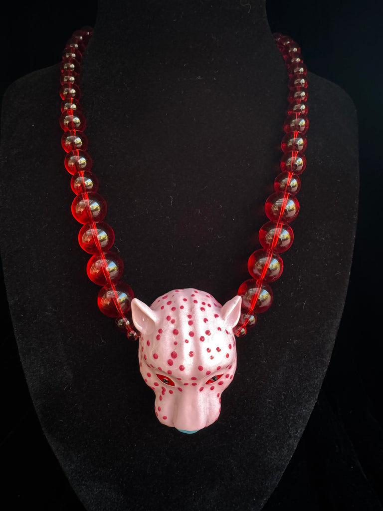 Pink Leopard Necklace