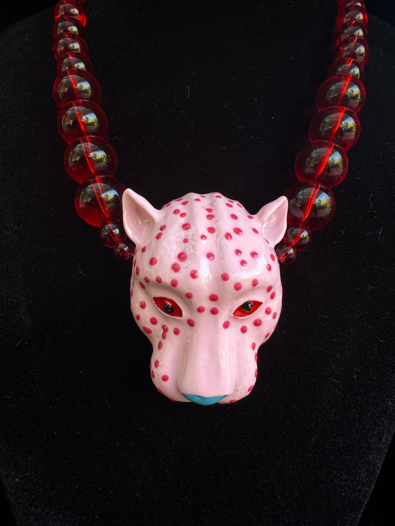 Pink Leopard Necklace