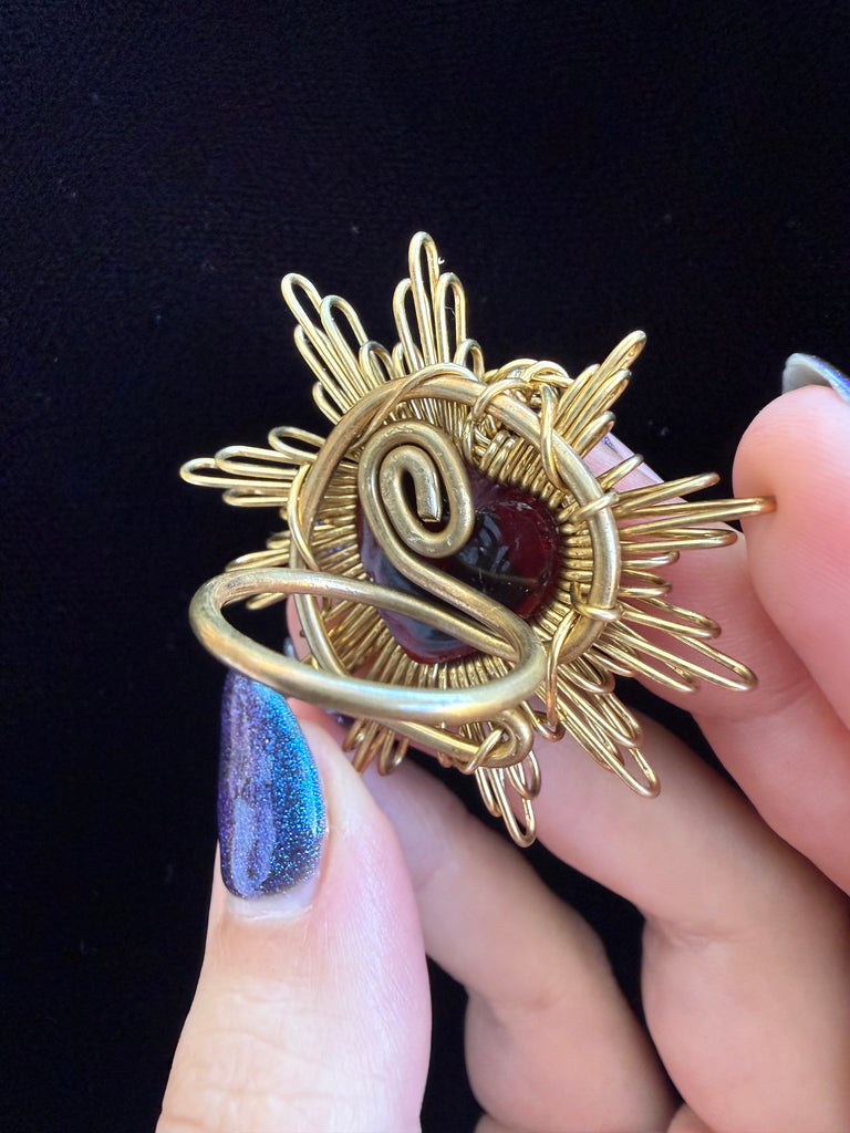 Red Faceted Brilliant Heat Ring