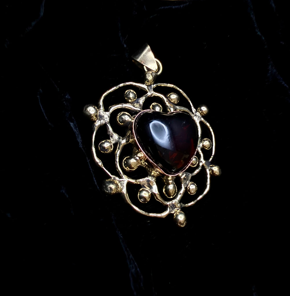 Red Heart Sun Necklace