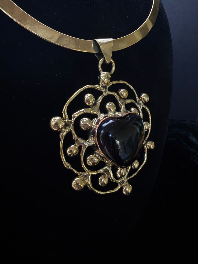 Red Heart Sun Necklace