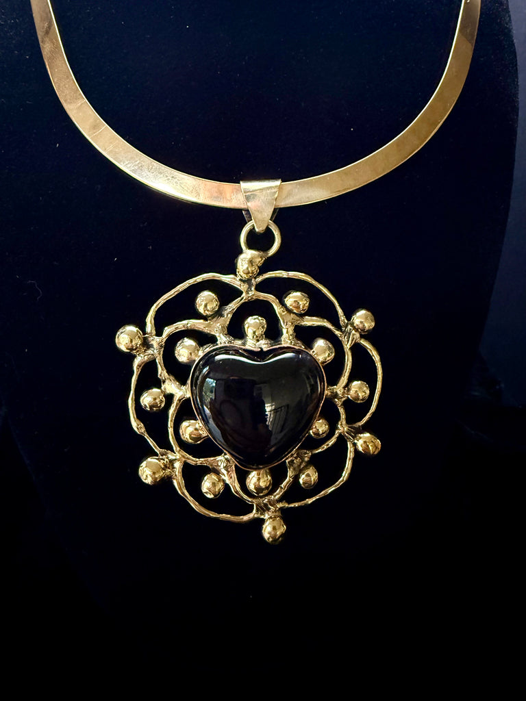 Red Heart Sun Necklace