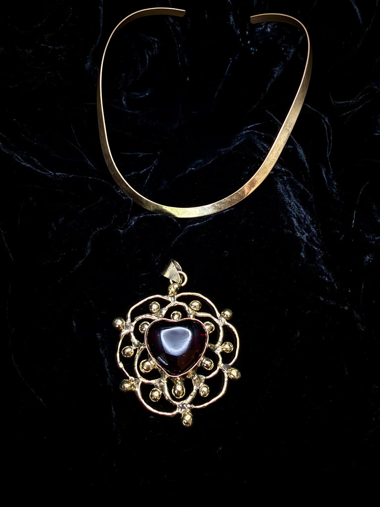 Red Heart Sun Necklace