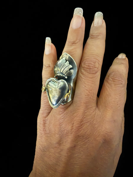Sacred Heart Locket Ring