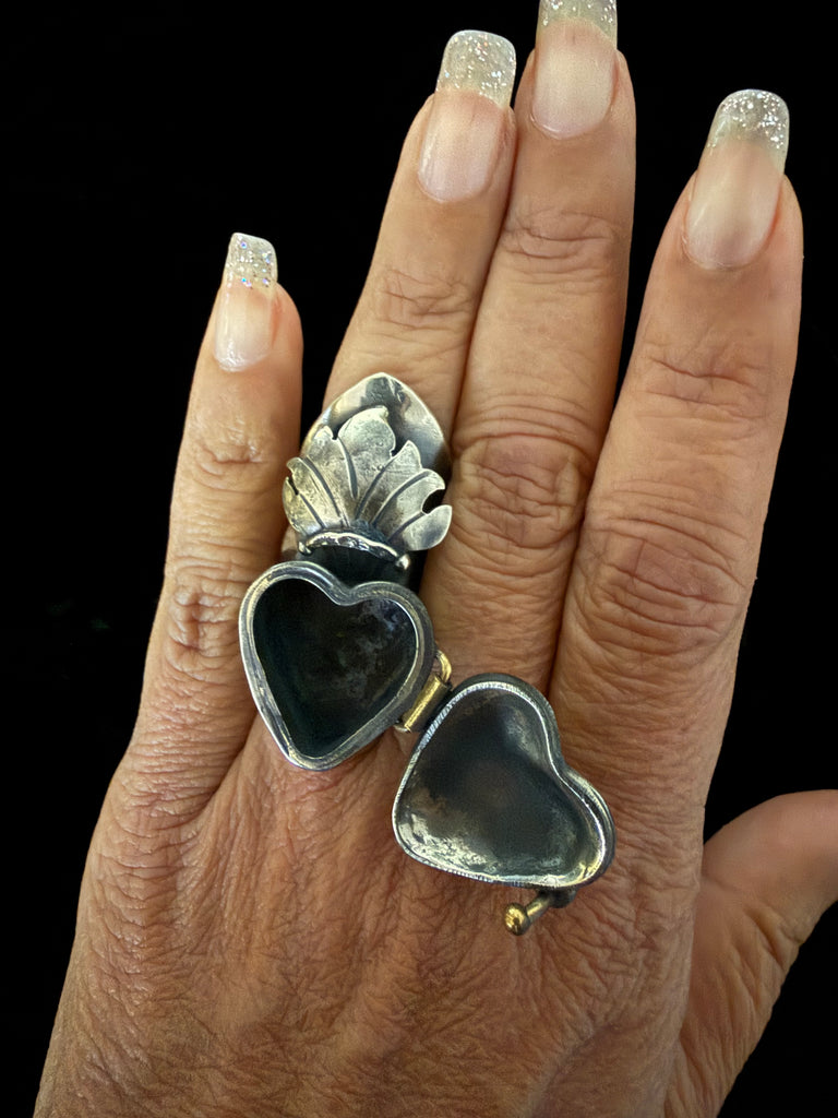 Sacred Heart Locket Ring