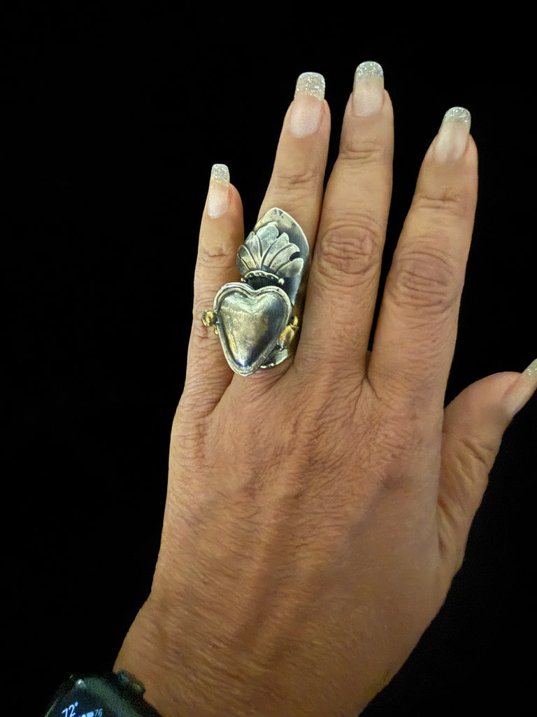 Sacred Heart Locket Ring