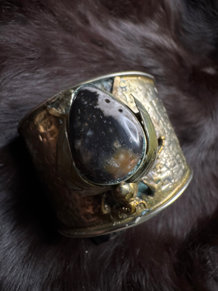 Scarab Beetle Agate Jasper stone Garden Bracelet