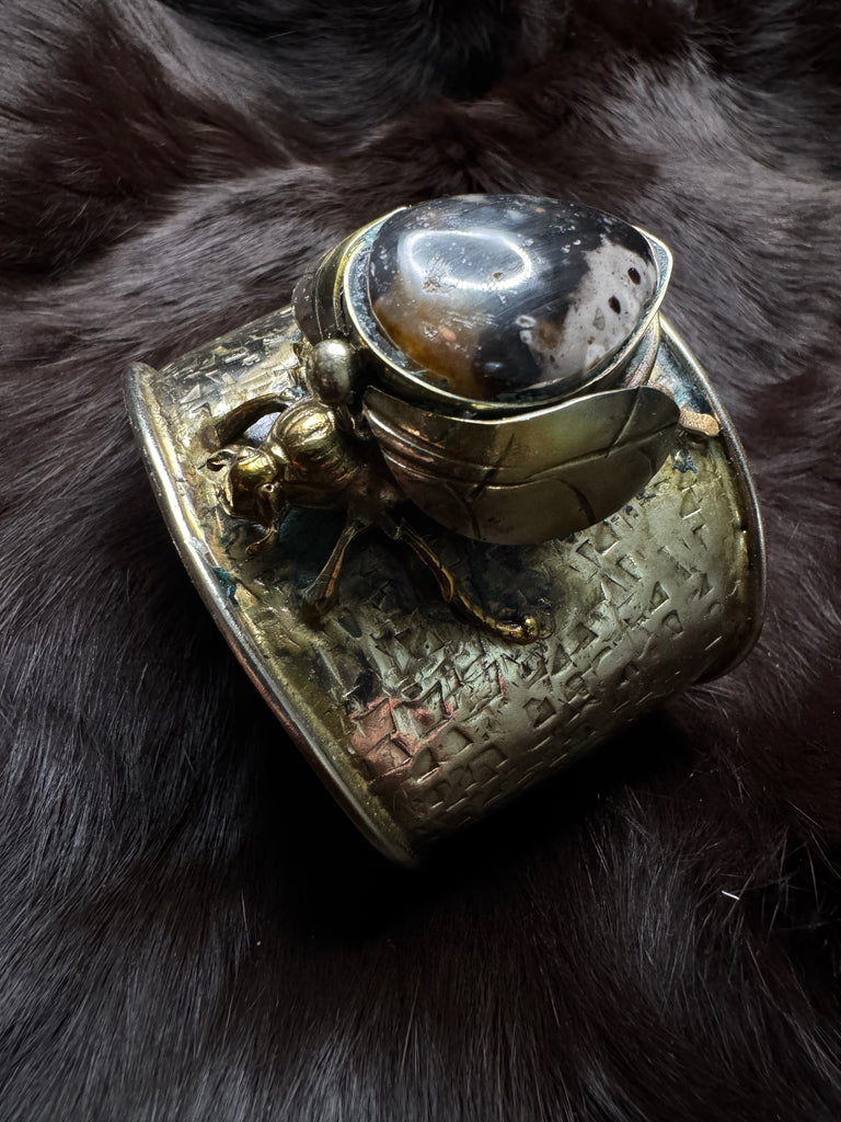 Scarab Beetle Agate Jasper stone Garden Bracelet