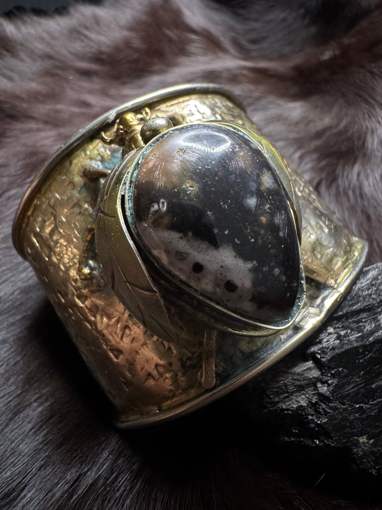 Scarab Beetle Agate Jasper stone Garden Bracelet