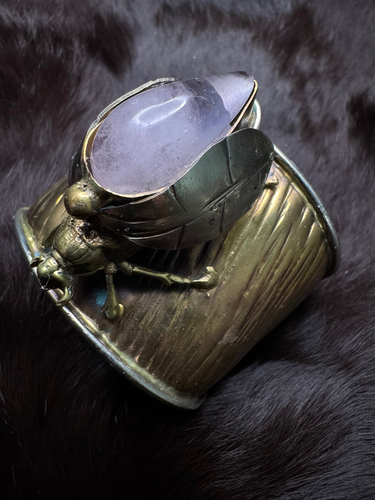 Scarab Beetle Amethyst Quartz Garden Bracelet