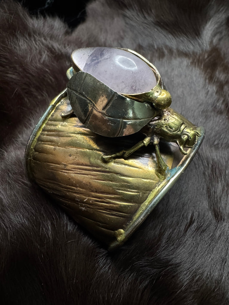 Scarab Beetle Amethyst Quartz Garden Bracelet