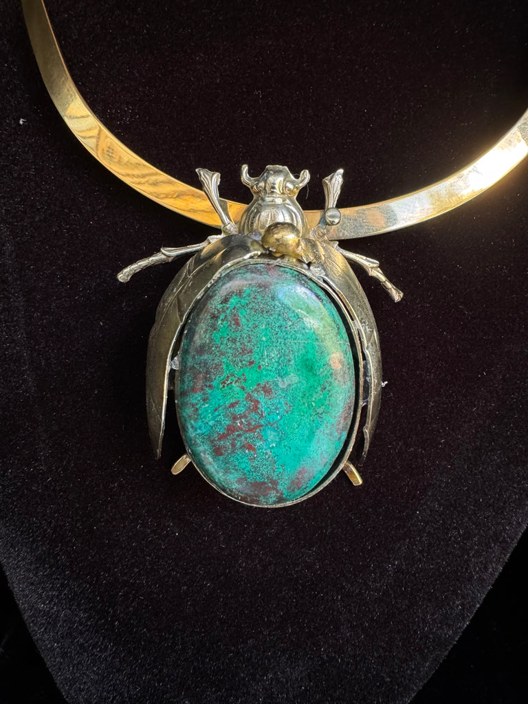 Scarab Beetle Bloodstone Necklace