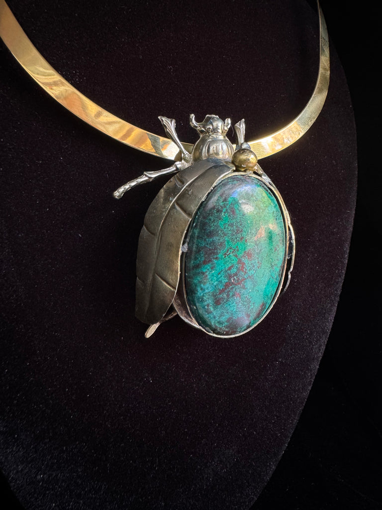Scarab Beetle Bloodstone Necklace