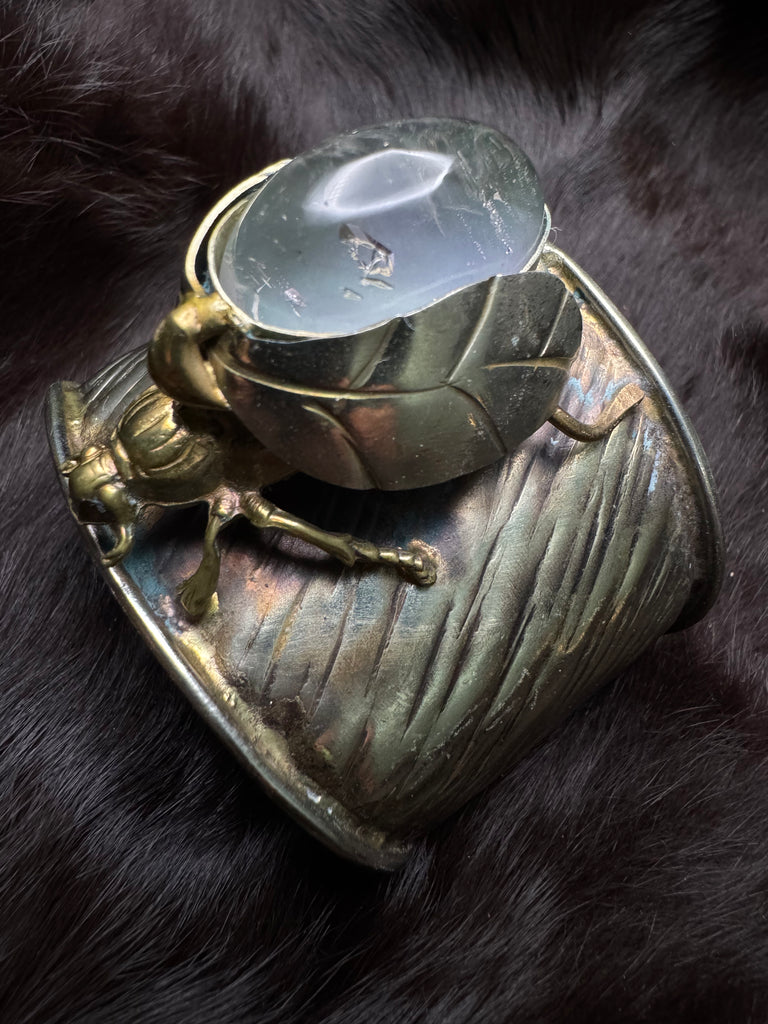 Scarab Beetle Bubble Quartz Garden Bracelet