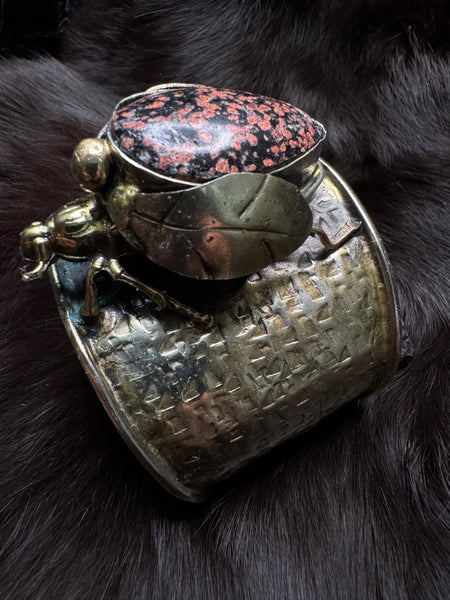 Scarab Beetle Firecracker Obsidian Garden Bracelet