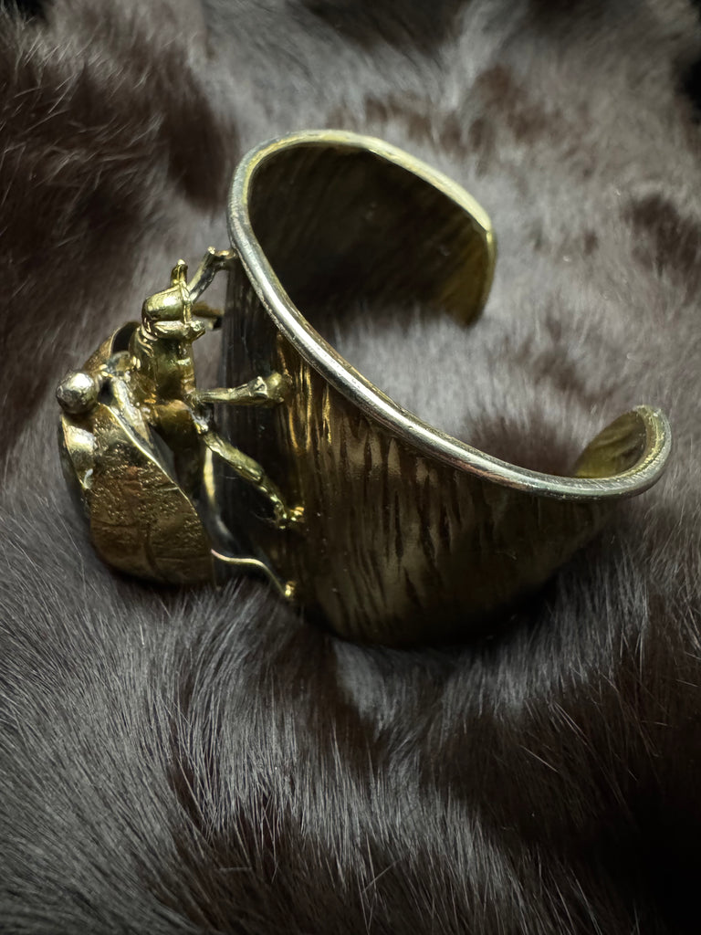 Scarab Beetle Jasper Green/Brown Stone Garden Bracelet