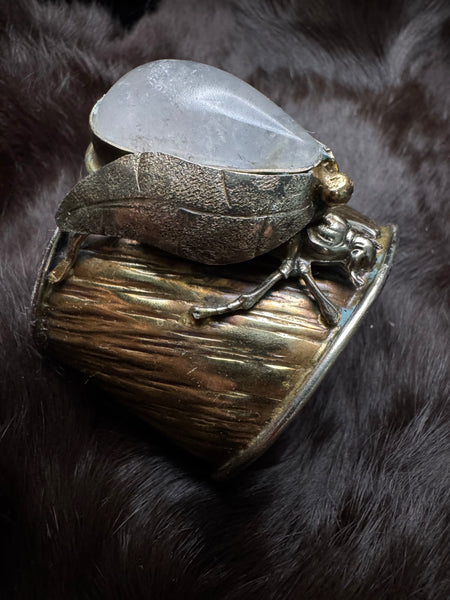 Scarab Beetle Tear Drop Quartz Garden Bracelet