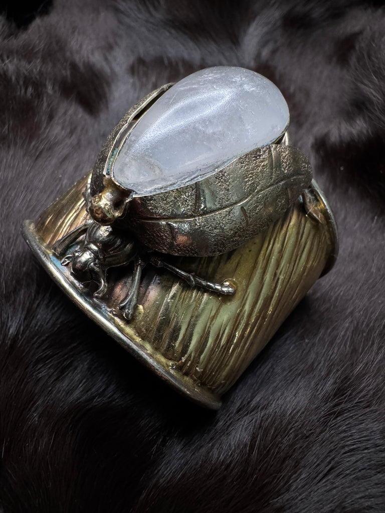 Scarab Beetle Tear Drop Quartz Garden Bracelet