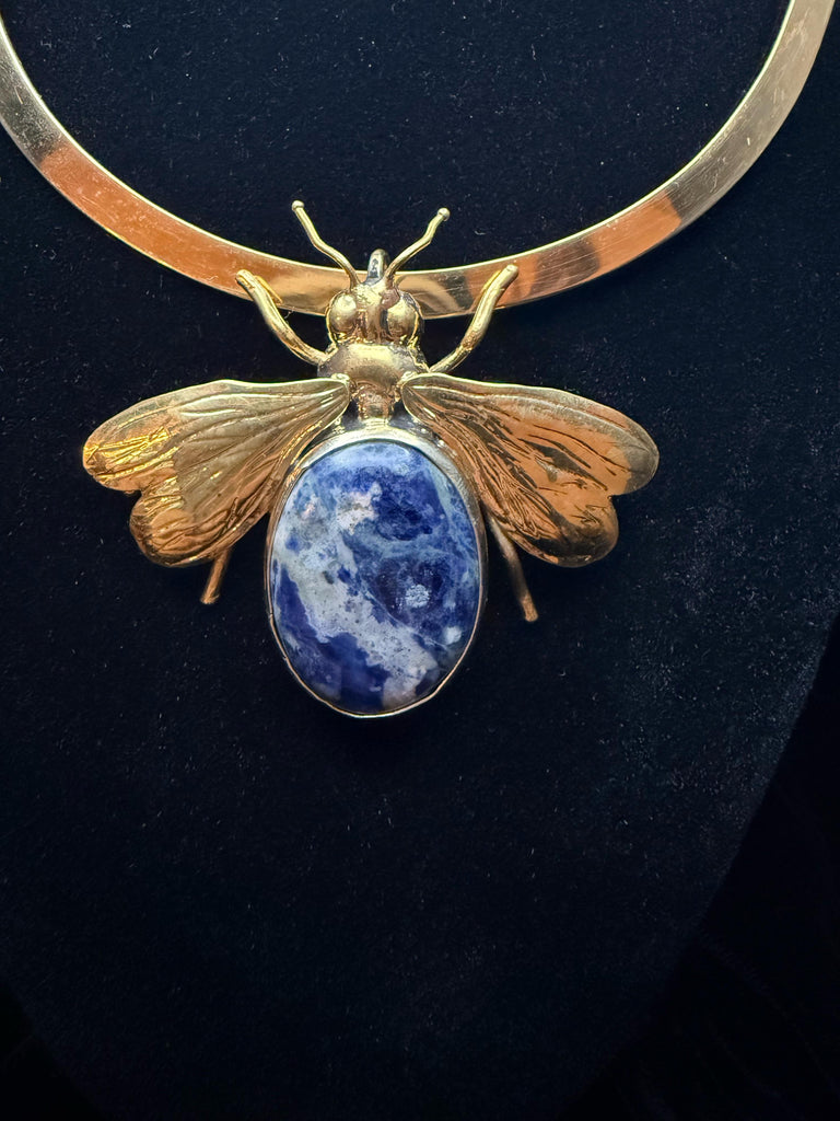 Bee  Sodalite Stone Necklace