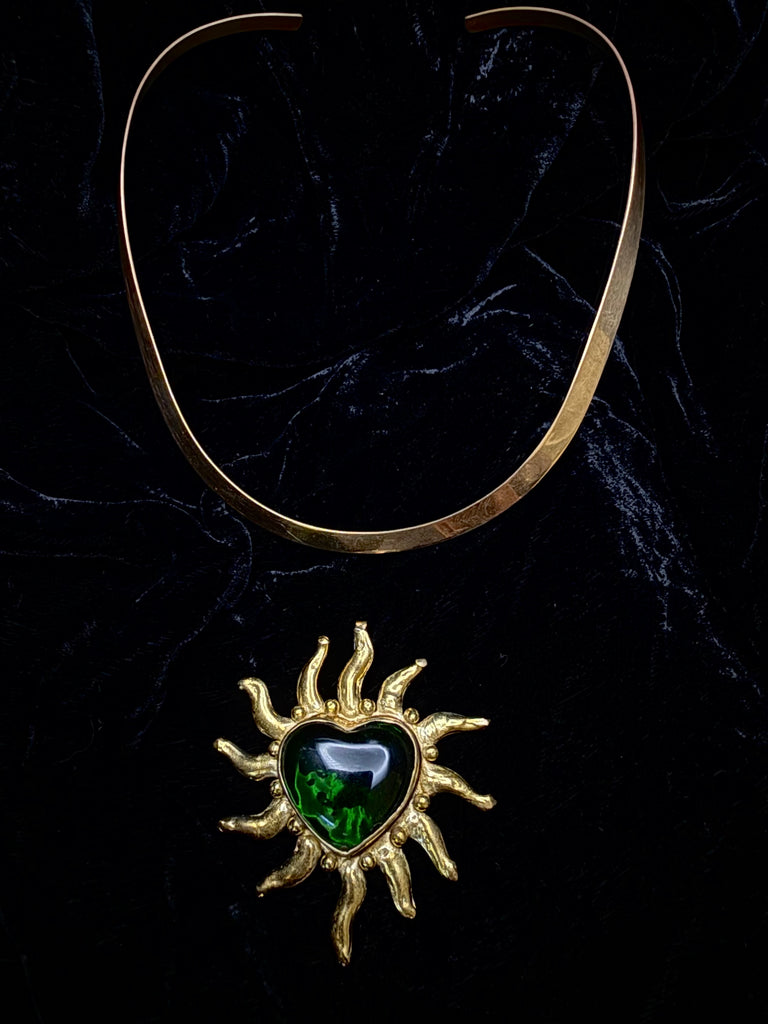 Green Heart Sun Pendant