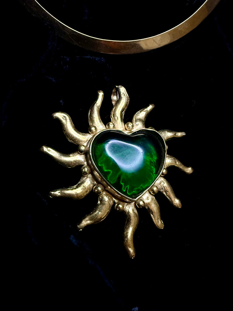Green Heart Sun Pendant