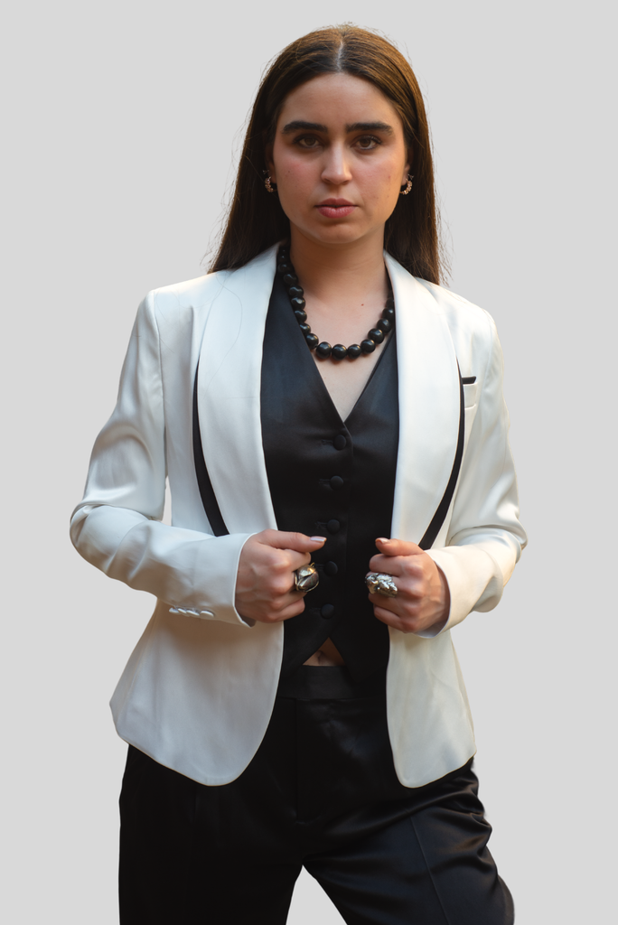 Angel III Tuxedo Jacket White/Black