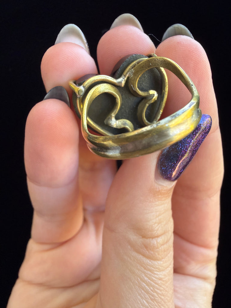 Obsidian Heart Ring